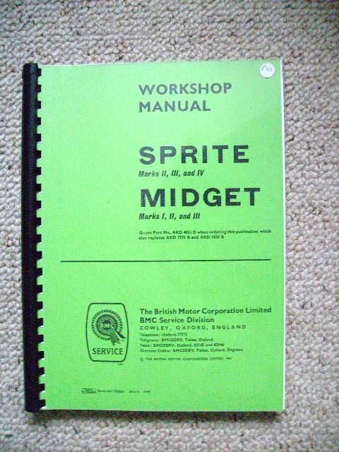Workshop Manual Sprite Mark 2/3/4 en Midget Mark 1 te koop