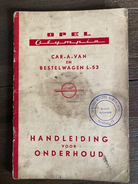 Handleiding  Opel Olympia Caravan+bestelwagen L53 te koop