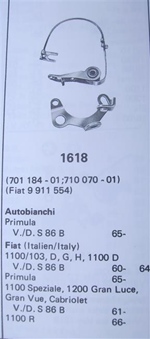 Set contactpunten Fiat 1100/1200 vanaf '61