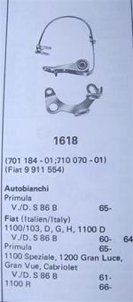 Set contactpunten Fiat 1100/1200 vanaf '61 oldtimer te koop