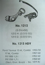 Set contactpunten Ford Taunus 15M,17M, FK1000, FK1