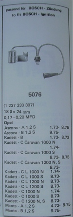 Condensator Opel Kadett & Ascona jaren '70 oldtimer te koop