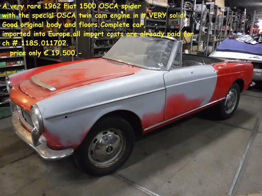 1962 Fiat 1500 Spider  11702 oldtimer te koop