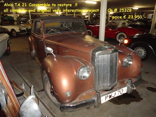 1952 Alvis TA 21 convertible RHD oldtimer te koop