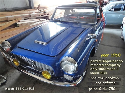 1960 Lancia Appia Cabrio restored oldtimer te koop