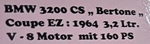 1964 BMW 3200 cs oldtimer te koop