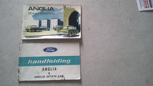 Ford Anglia handleiding + manuel d'entretien te koop