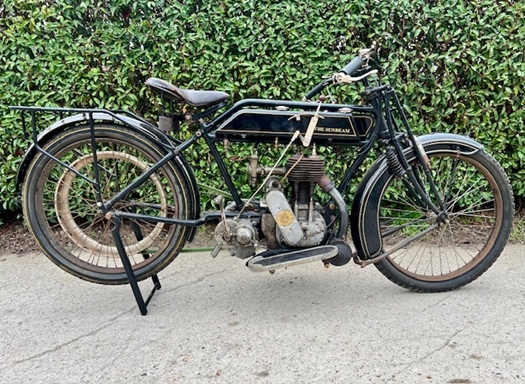 1918 Sunbeam 4HP. Franse leger vooroorlogse oldtimer motorfiets te koop