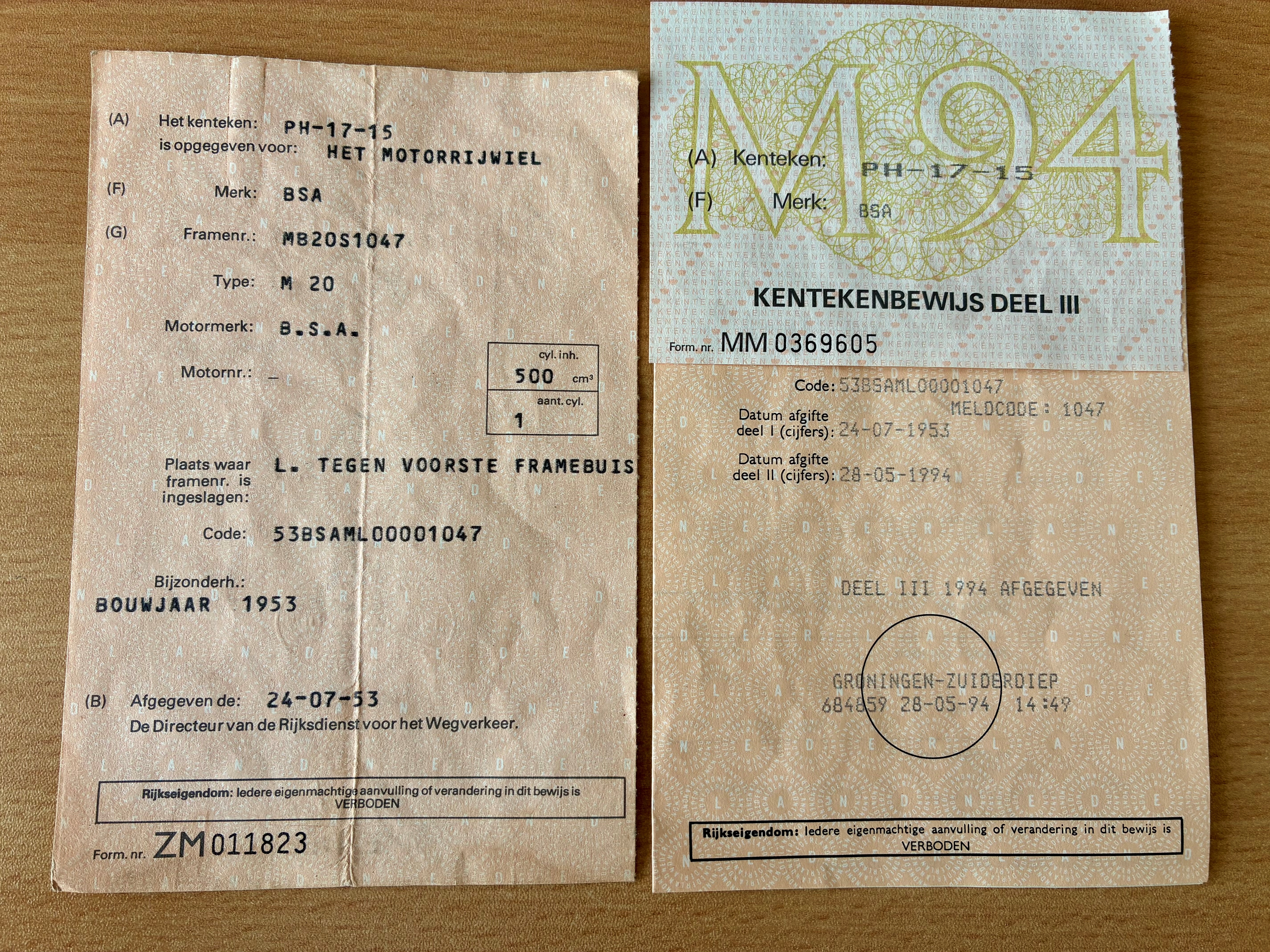 1953 BSA M21 oldtimer motorfiets te koop